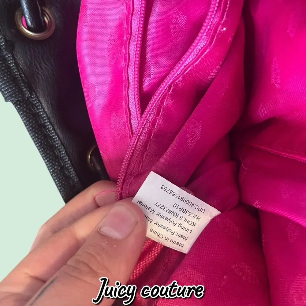 Juicy Couture Quilted Nylon & Faux Leather Backpack – Black – Excellent Used Con